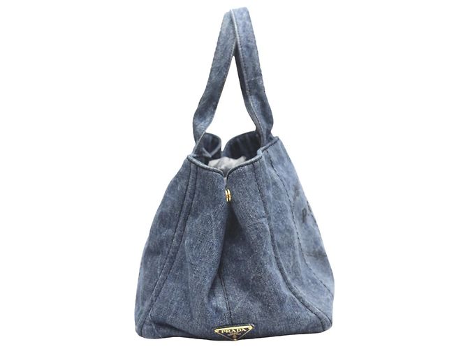 Tote Prada Canapa Denim Tragetasche Blau - Ansicht 4