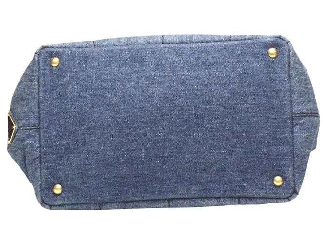 Tote Prada Canapa Denim Tragetasche Blau - Ansicht 5