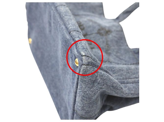 Tote Prada Canapa Denim Tragetasche Blau - Ansicht 8