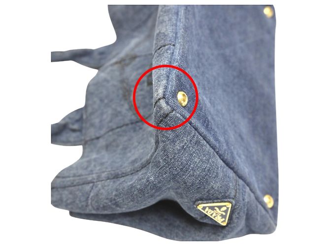 Tote Prada Canapa Denim Tragetasche Blau - Ansicht 9