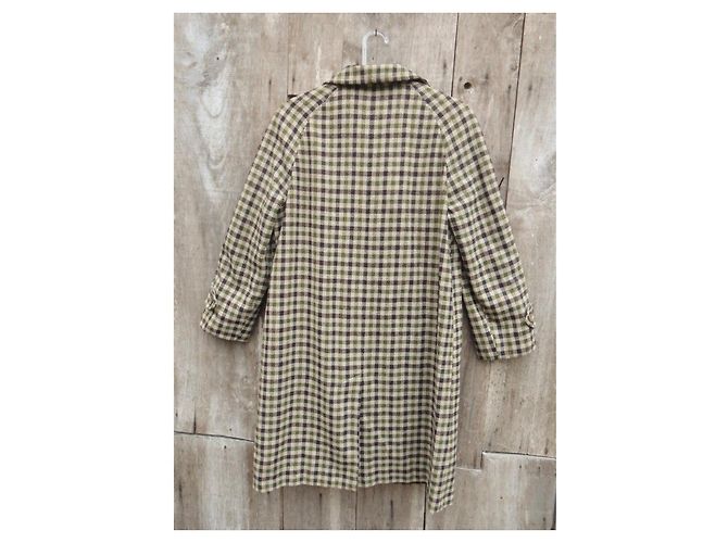 Abrigo Burberry de tweed beige y verde - vista 6