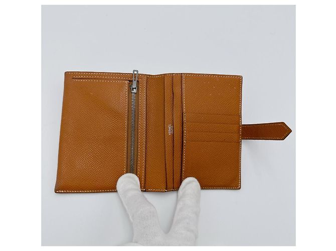 Hermès Billetera bi-fold Hermes en marrón Castaño - vista 13