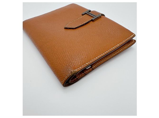 Hermès Billetera bi-fold Hermes en marrón Castaño - vista 3