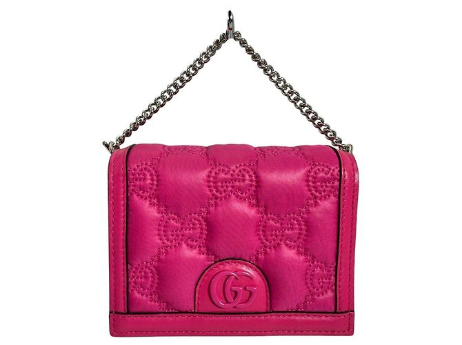 Borsa a mano Gucci GG Mini Matelassé in nylon Rosa - vista 2