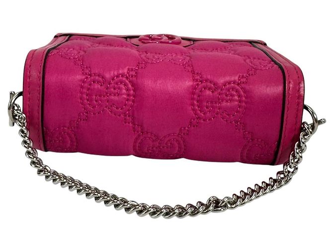 Borsa a mano Gucci GG Mini Matelassé in nylon Rosa - vista 5