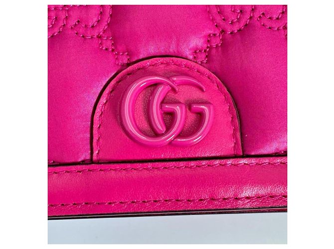 Borsa a mano Gucci GG Mini Matelassé in nylon Rosa - vista 6