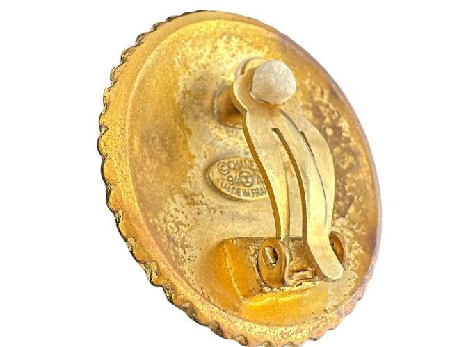 Chanel Vintage Kreis Gold Clip Ohrringe Golden - Ansicht 10