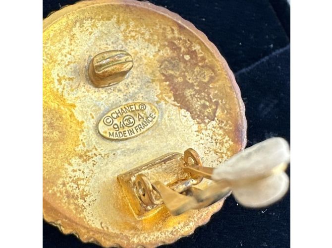 Chanel Vintage Kreis Gold Clip Ohrringe Golden - Ansicht 11