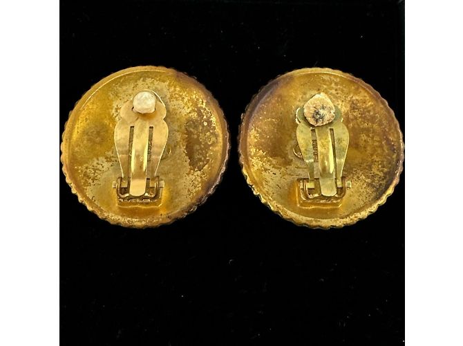 Chanel Vintage Kreis Gold Clip Ohrringe Golden - Ansicht 3