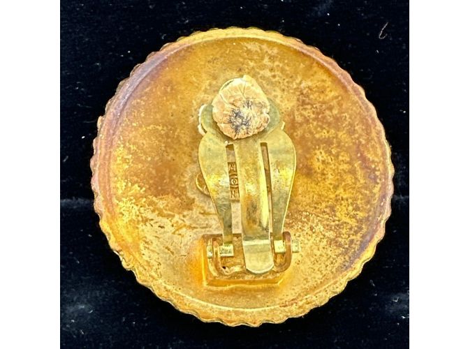 Chanel Vintage Kreis Gold Clip Ohrringe Golden - Ansicht 4