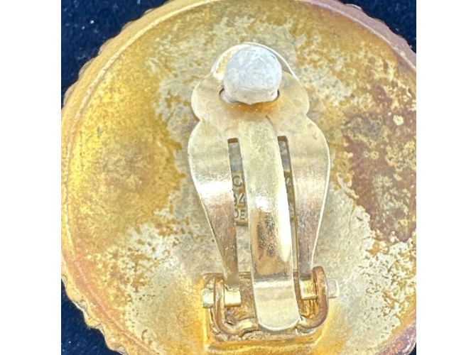Chanel Vintage Kreis Gold Clip Ohrringe Golden - Ansicht 9