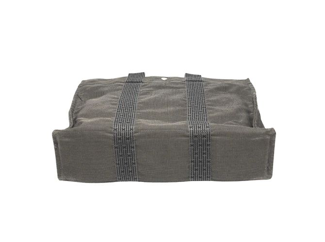 Hermès Hermes Tote Bag MM aus Air Line Canvas in Grau Braun - Ansicht 5