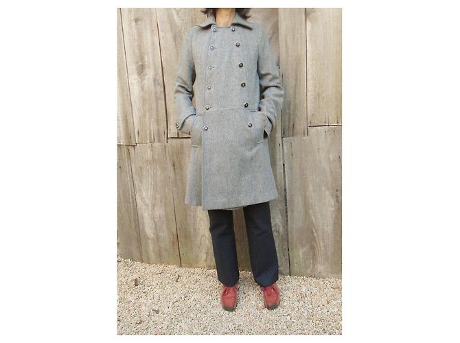 Abrigo de tweed de lana gris Apc - vista 2