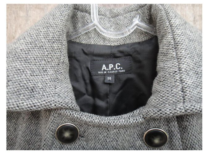 Abrigo de tweed de lana gris Apc - vista 4