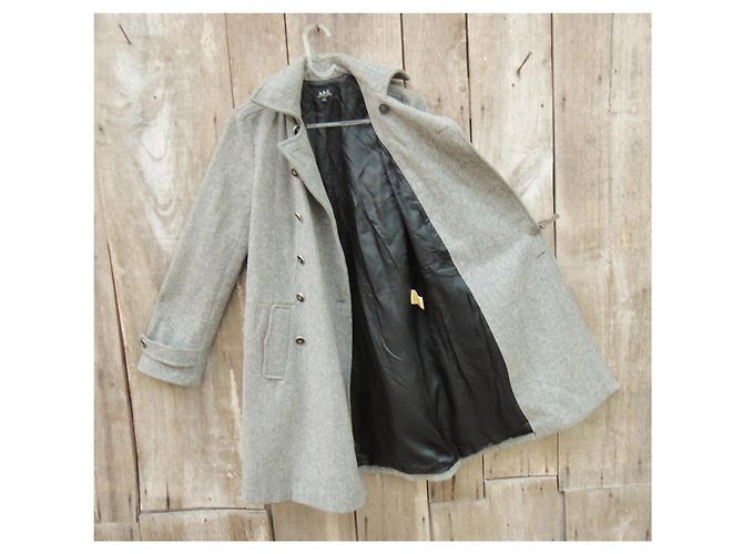 Abrigo de tweed de lana gris Apc - vista 5