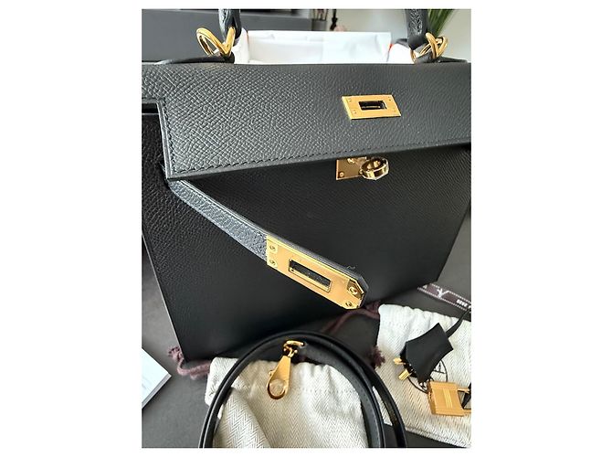 Borsa a mano Hermès Kelly 25 in pelle nera Nero - vista 14