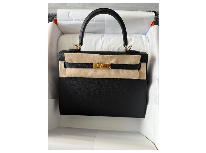 Borsa a mano Hermès Kelly 25 in pelle nera Nero - vista 2