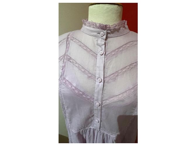 Vestido Isabel Marant Etoile de voile de algodón malva - vista 4