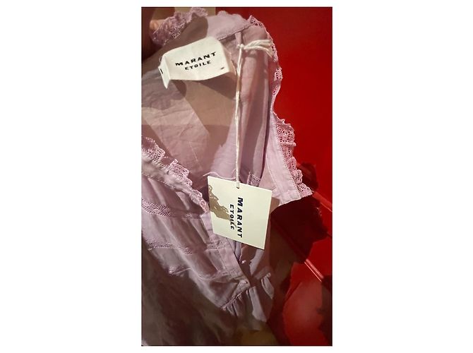 Vestido Isabel Marant Etoile de voile de algodón malva - vista 8