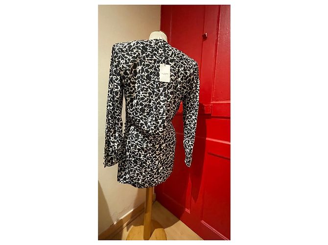 Isabel Marant Etoile Sirine Wickelkleid Schwarz Seide - Ansicht 3