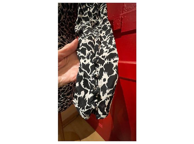 Isabel Marant Etoile Sirine Wickelkleid Schwarz Seide - Ansicht 6