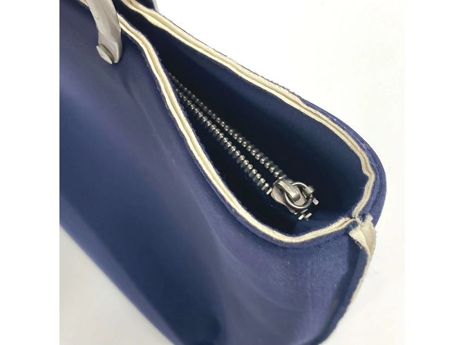 Chanel Navy Polyamid Tote-Handtasche Marineblau - Ansicht 10
