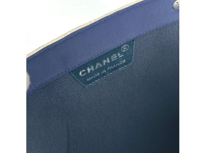 Chanel Navy Polyamid Tote-Handtasche Marineblau - Ansicht 13