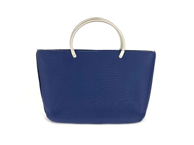 Chanel Navy Polyamid Tote-Handtasche Marineblau - Ansicht 2