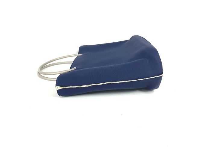 Chanel Navy Polyamid Tote-Handtasche Marineblau - Ansicht 3