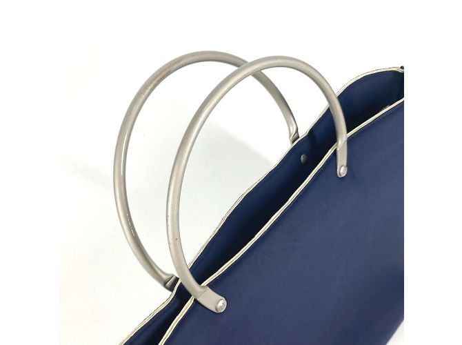Chanel Navy Polyamid Tote-Handtasche Marineblau - Ansicht 8