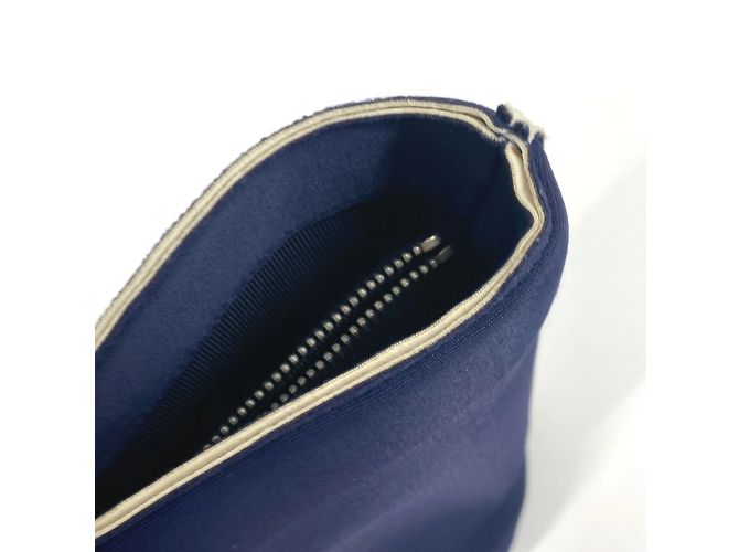 Chanel Navy Polyamid Tote-Handtasche Marineblau - Ansicht 9