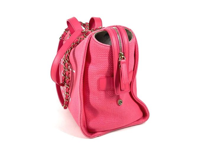 Borsa Boston Deauville con logo CC Coco Mark AS4166 di Chanel Rosa - Ansicht 4