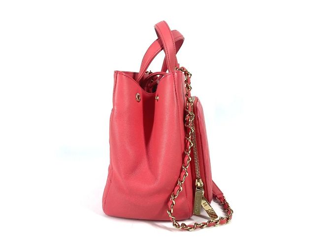 Bolso tote de piel de ternera granulada rosa Chanel A93750 - vista 14