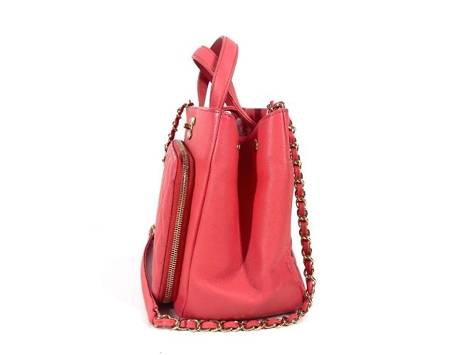 Bolso tote de piel de ternera granulada rosa Chanel A93750 - vista 15