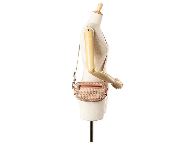 Fendi Beige Zucchino Canvas Crossbody - vista 11