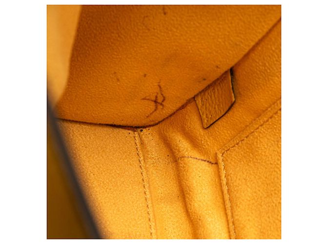Luggage Céline Celine Giallo Nano Pelle Borsa da Viaggio Senape - vista 7