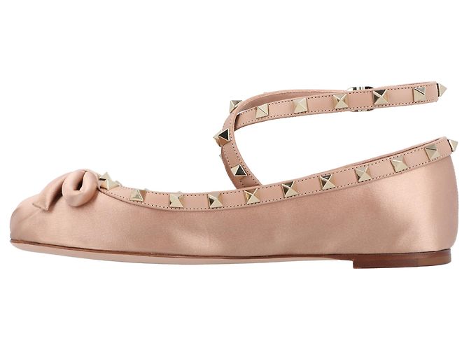 Valentino Garavani Bailarinas de satén Valentino Rockstud rosas - vista 2
