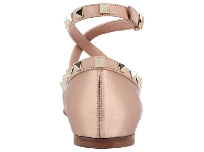 Valentino Garavani Bailarinas de satén Valentino Rockstud rosas - vista 3