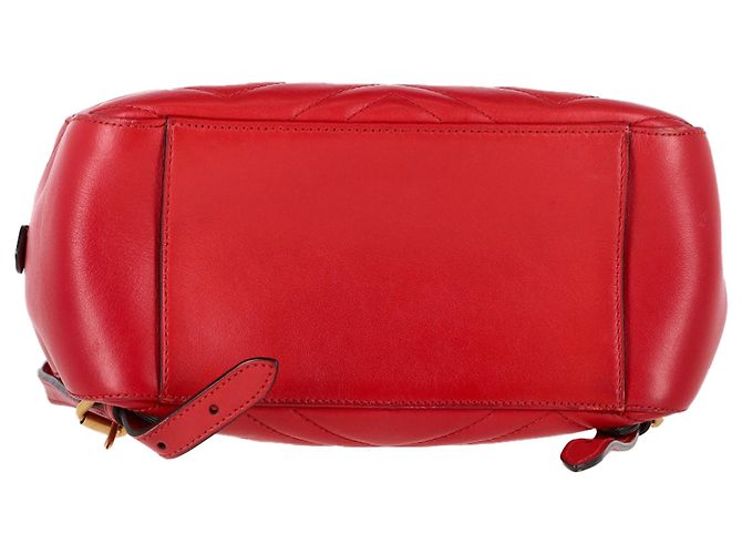 Gucci Quilted Marmont Backpack Bag in Red Leather - view 4