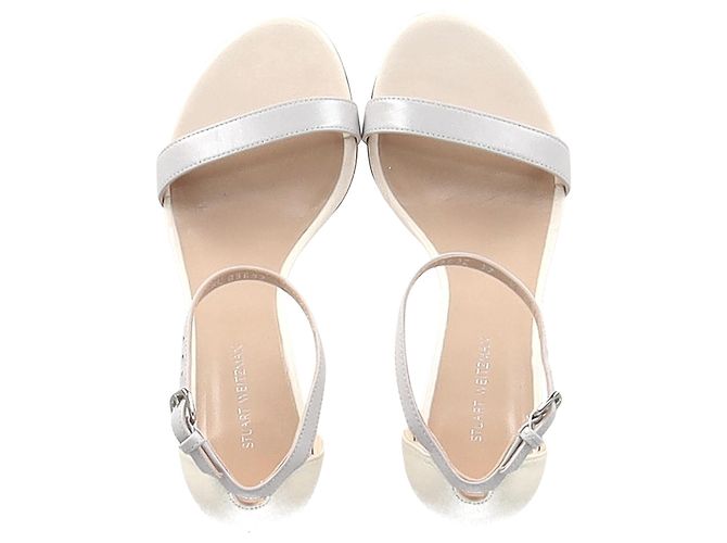 Sandali con tacco Nearlynude Stuart Weitzman in pelle nuda e grigia Marrone Carne - vista 3