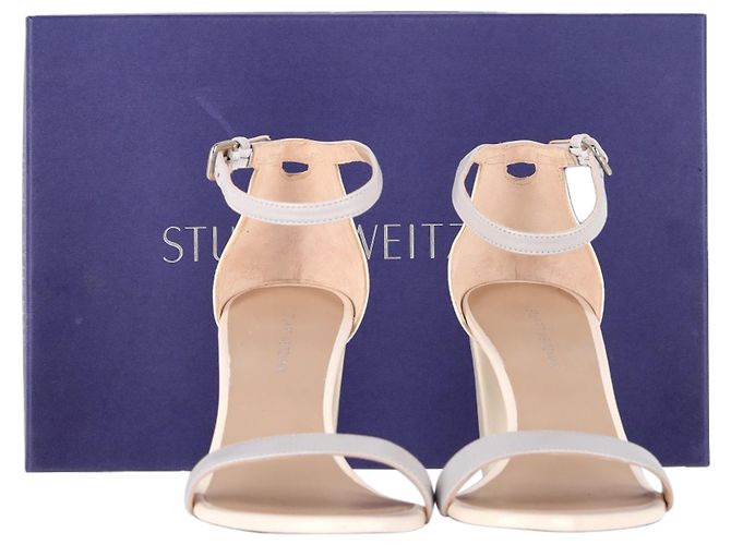 Sandali con tacco Nearlynude Stuart Weitzman in pelle nuda e grigia Marrone Carne - vista 7