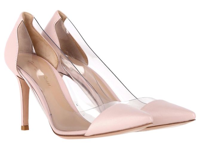 Pumps Plexi 85 PVC Gianvito Rossi in pelle rosa Marrone - vista 4