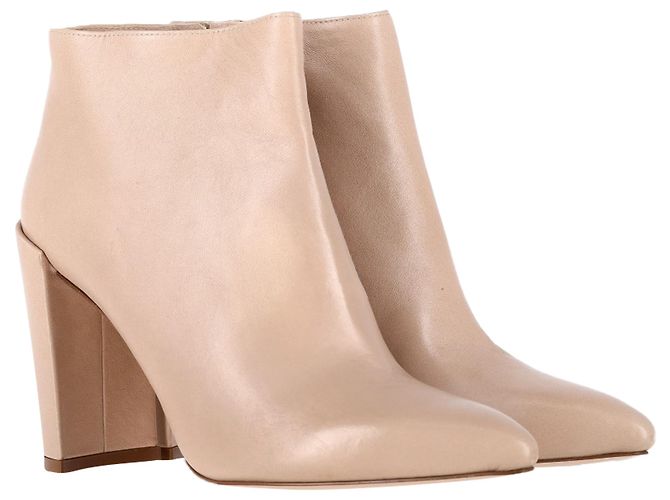 Botines de tacón bloque Stuart Weitzman en cuero nude Castaño Carne - vista 4