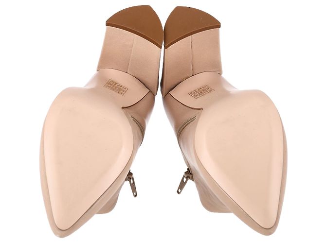 Botines de tacón bloque Stuart Weitzman en cuero nude Castaño Carne - vista 7