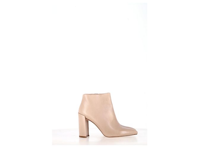 Botines de tacón bloque Stuart Weitzman en cuero nude Castaño Carne - vista 8