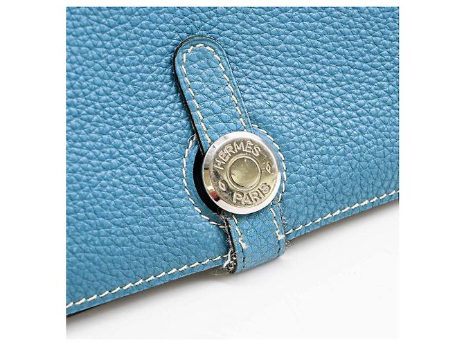 Hermès Portafoglio Hermes Dogon Duo GM Blu - vista 3