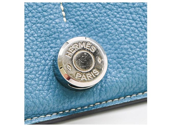 Hermès Portafoglio Hermes Dogon Duo GM Blu - vista 5
