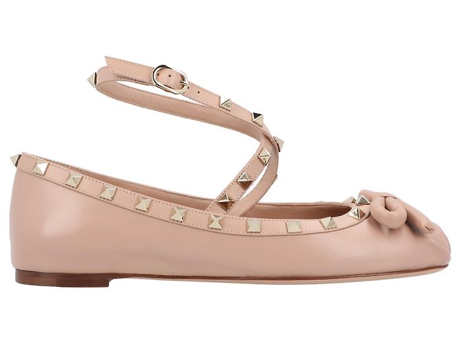 Valentino Garavani Bailarinas Nappa Rockstud Valentino Rosa - vista 6