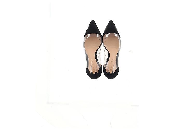 Pumps Plexi 85 in PVC Gianvito Rossi in suede nero - vista 9