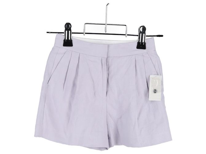 Michael Kors Falten-Shorts aus lila Leinen - Ansicht 4